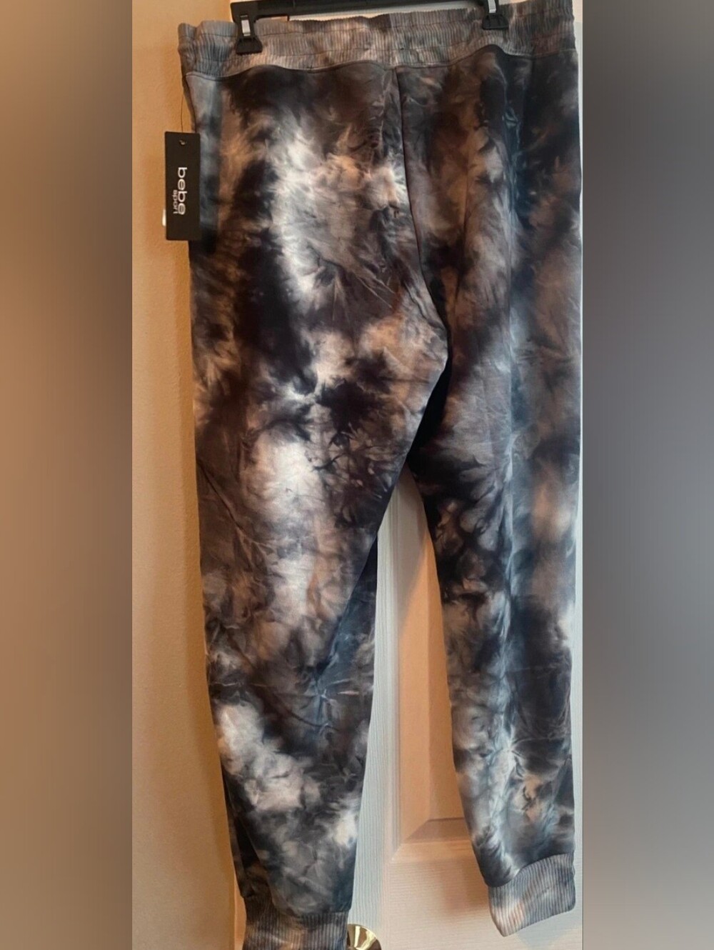 bebe Black & Gray Tie-Dye Jogger Pants